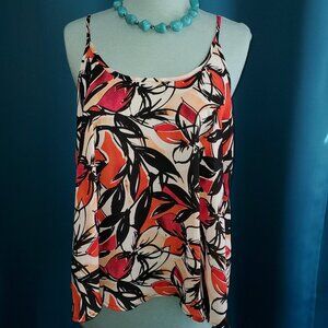 Peach & Black Floral Camisole – Great light weight - M